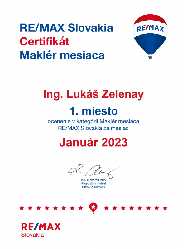 Certifikát Maklér Mesiaca